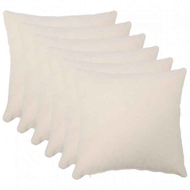 vidaXL Povlak na polštář 6 pcs HEERLEN Krémová 40 x 40 cm Bouclé