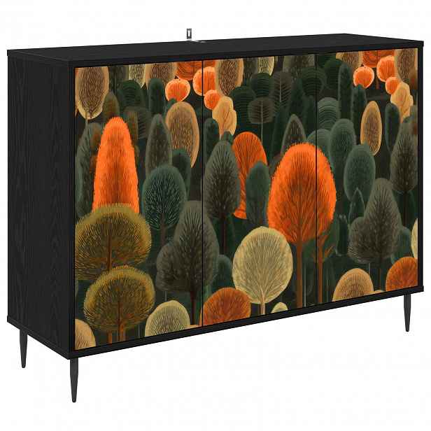vidaXL Servírovací skříň ZAANDAM Černý dub 102 x 33 x 76 cm