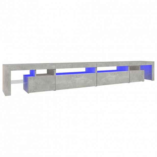 vidaXL TV skříňka s LED osvětlením betonově šedá 290x36,5x40 cm