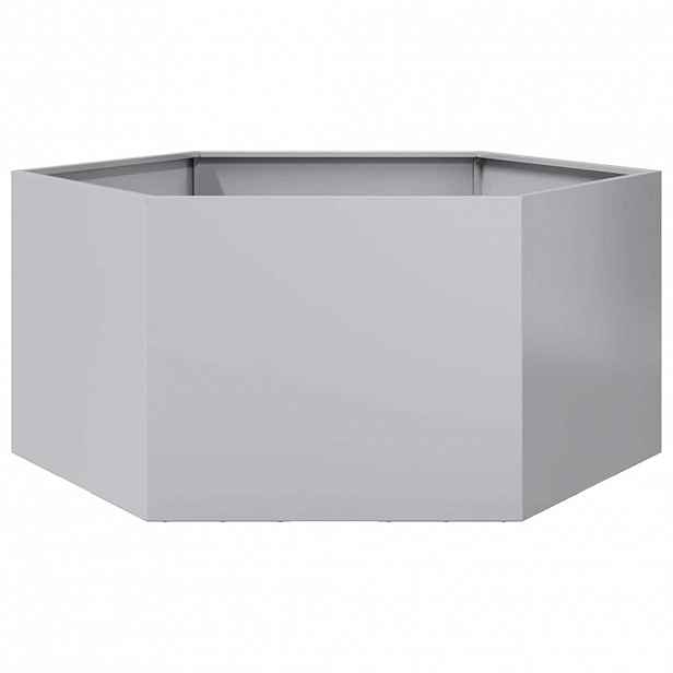 vidaXL Zahradní truhlík šestihranný 104 x 90 x 45 cm pozinkovaná ocel
