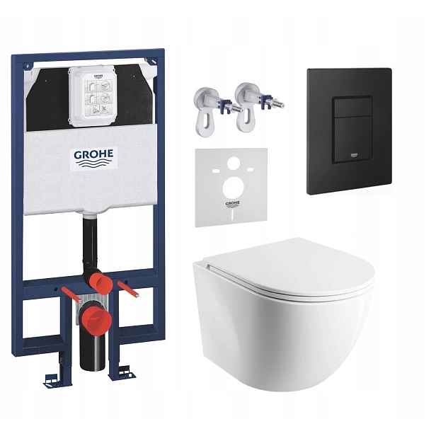7v1 Wc Set, Stelaz Grohe Slim Wc Mísa Rim Silent Omnires Tlačítko