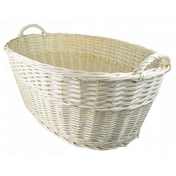 Proutěný Zásobník Na Hračky Dřevo Bílý 80 CM