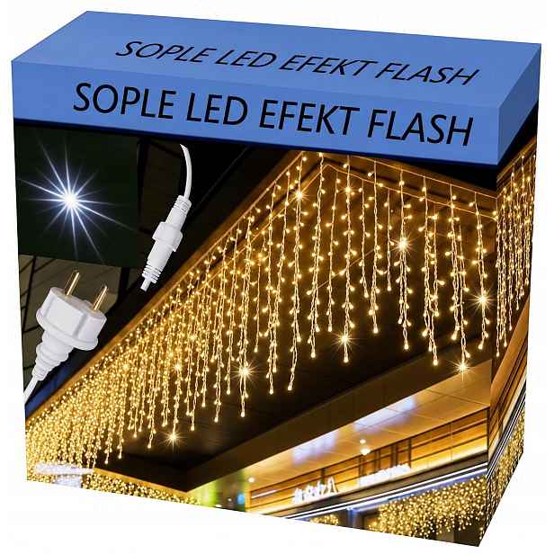 Rampouchy 500 Led Záclona Venkovní Osvětlení IP44 Flash Bílá Teplá 25M