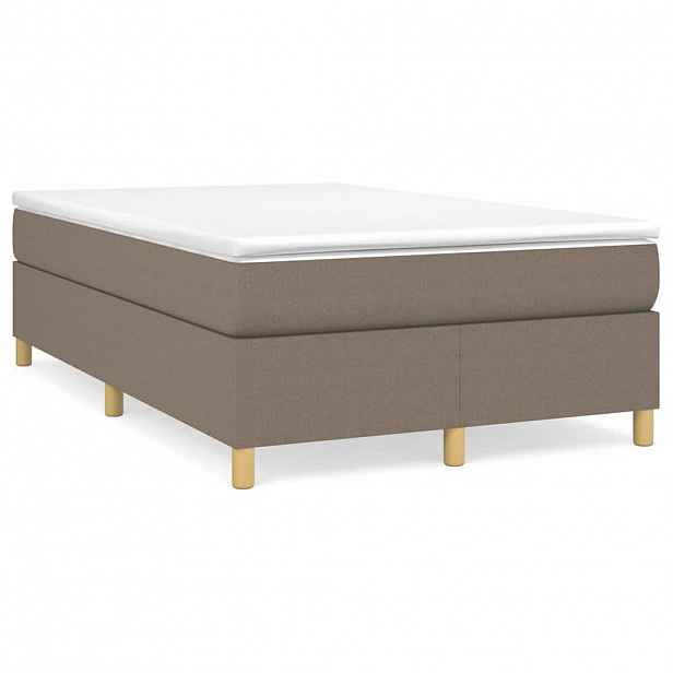 vidaXL Rám postele s boxspringem taupe 120 x 200 cm textil