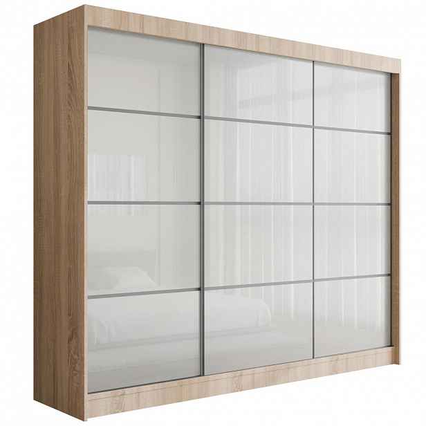 ALTDECOR ŠATNÍ SKŘÍŇ PEKA III – 250 cm – Sonoma dub | bílá