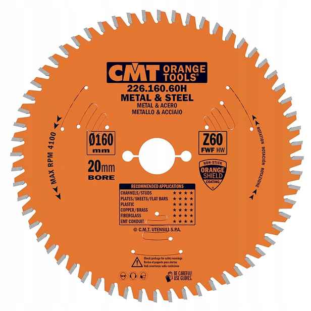 Kotouč na řezání oceli za sucha 165x20x1,6/1,2 mm z=60 0° Cmt