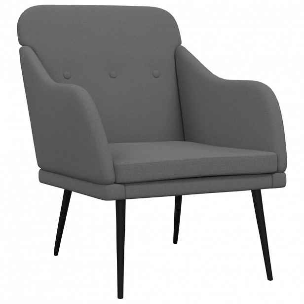 vidaXL Křeslo tmavě šedé 63 x 76 x 80 cm textil