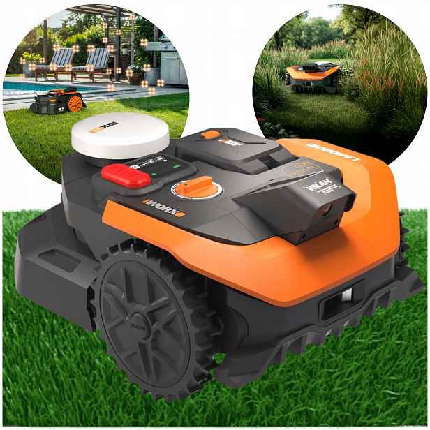 Worx WR305E Robotická Sekačka Landroid 500 m2 180 mm Vision Cloud Ai Rtk V-slam