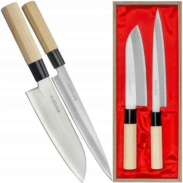 Satake japonský set 2 nožů Santoku 17 cm a Yanagi-Sashimi 21 cm