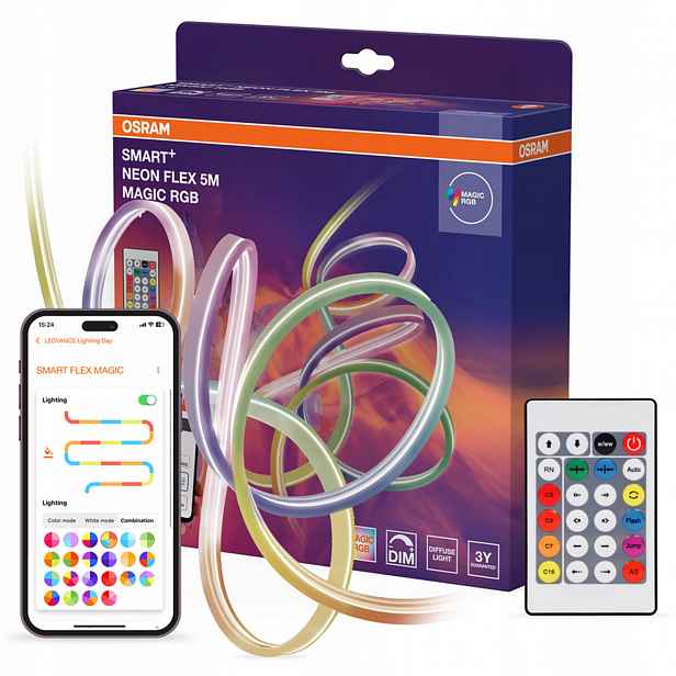 Led pásek Neon 5m 24W Rgb stmívatelný IP44 WiFi Smart+ Magic Osram