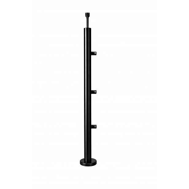 Průchozí Sloupek 42,4 x 960 mm 3 Držáky Trubek Černý Pvd