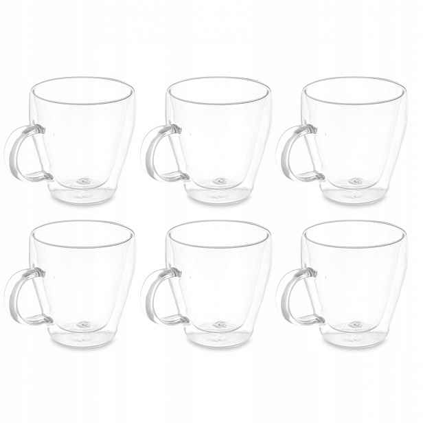 Sada hrnků s dvojitým dnem a stěnami, 6 kusů, 270 ml