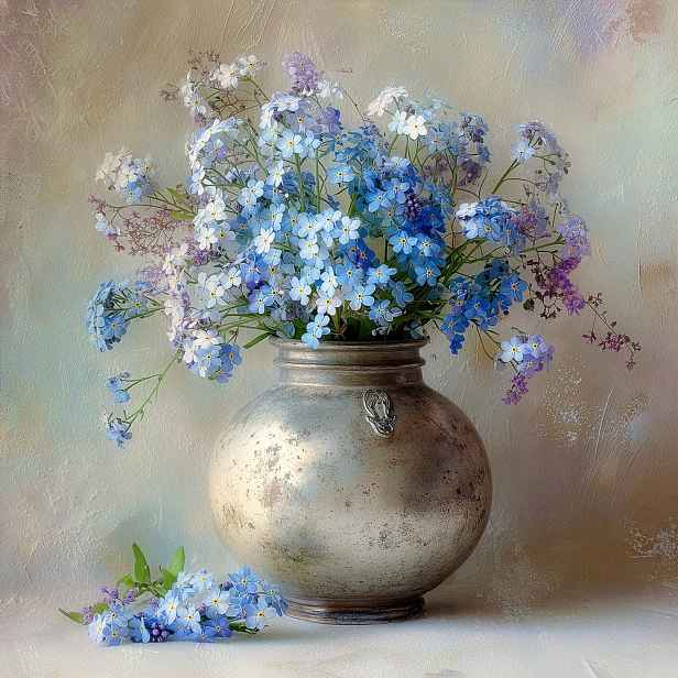 Tištěný obraz na plátně 32x32 cm Forget-me-not – Styler