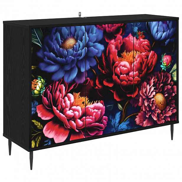 vidaXL Servírovací skříň KIEL Černý dub 102 x 33 x 76 cm