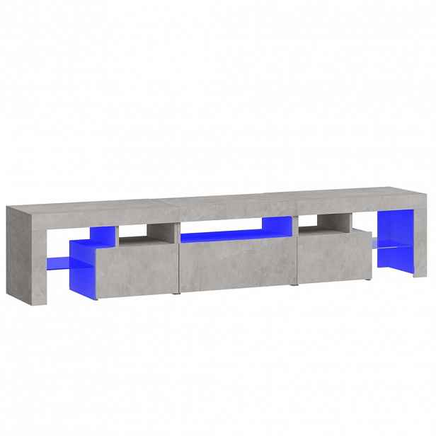 vidaXL TV skříňka s LED osvětlením betonově šedá 200x36,5x40 cm