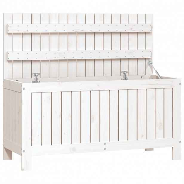 vidaXL Zahradní úložný box bílý 108 x 42,5 x 54 cm masivní borovice