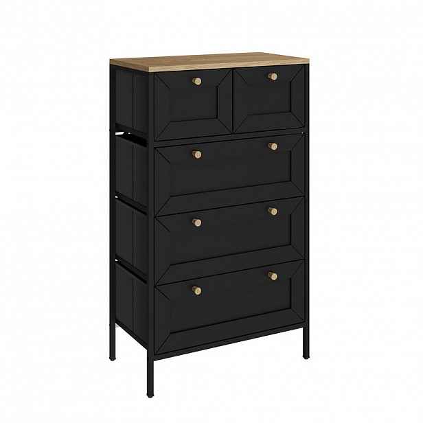 Vicco KOMODA Belaro Černá 56 x 95 cm s 5 zásuvkami