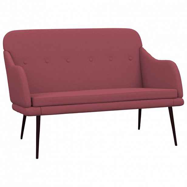 vidaXL Lavice vínová 110 x 76 x 80 cm textil