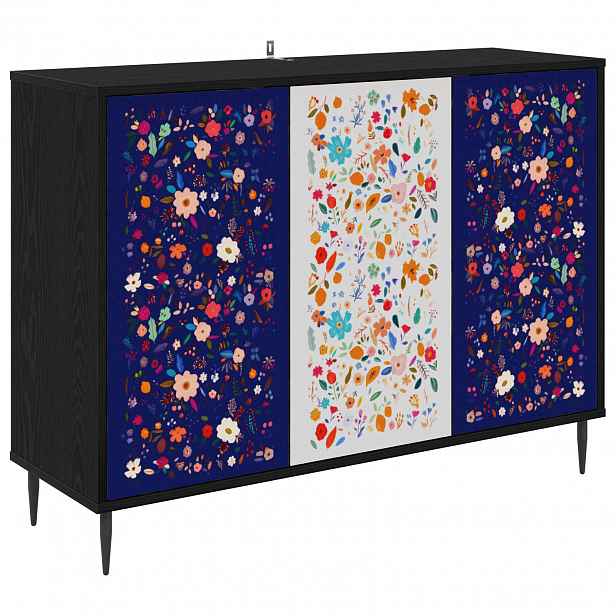 vidaXL Servírovací skříň MAINZ Černý dub 102 x 33 x 76 cm
