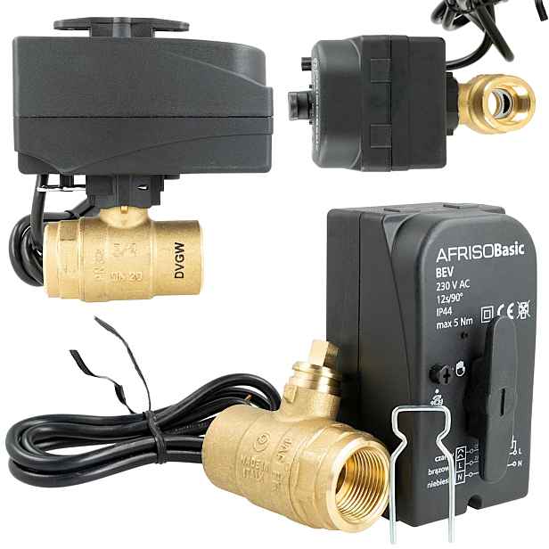 2-CESTNÝ Kulový Kohout S Pohonem Bev DN20 3/4 230 V Nc Pohon Afriso