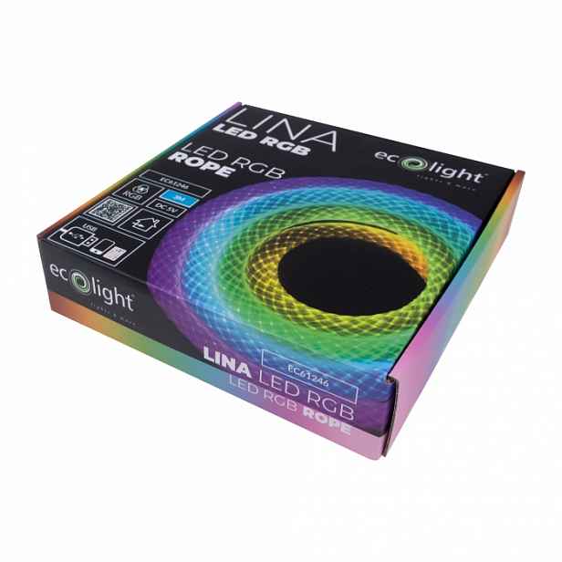 Lano Led Šňůra Neon Rgb 3m 5V 5W Usb Regulace Dálkový Ovladač Držáky Součástí Balení