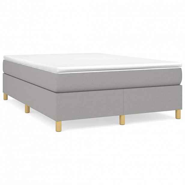 vidaXL Rám postele s boxspringem světle šedý 140 x 190 cm textil