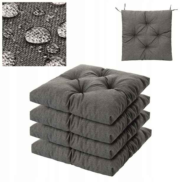 Polštáře na zahradní židle 45 x 45 cm Set 4 Ks Vodotěsné, vázané