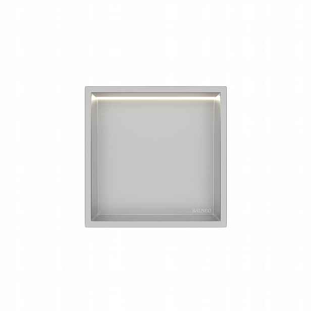 Interiérová Police S Led Osvětlením 30x30x10 cm Inox Wall-box One Led Balneo