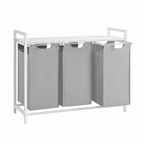 Prostorný koš na prádlo s deskou ze 3 komor z tkaniny Oxford x 38 L