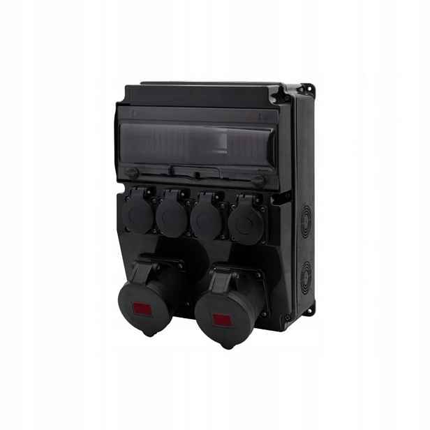 Rozvaděč Caja 12M Scenic černý rovné zásuvky 16A/5P, 32A/5P, 4x230V
