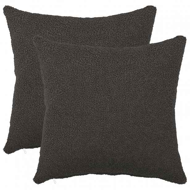 vidaXL Povlak na polštář 2 pcs HEERLEN Tmavě šedá 40 x 40 cm Bouclé