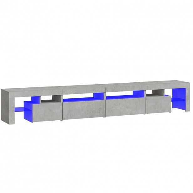 vidaXL TV skříňka s LED osvětlením betonově šedá 260x36,5x40 cm