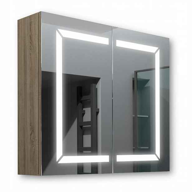 Dřevěná skříňka 80x70 Led zrcadlo Freya Sonoma