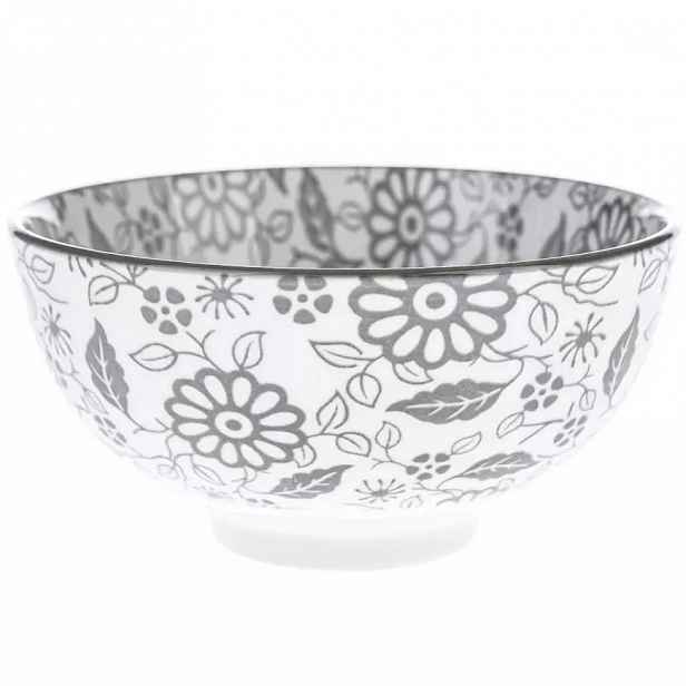 Porcelánová miska 12x5.5x12cm bílá/šedá