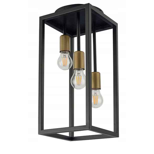 Stropní svítidlo 3xE27 černo-zlatá Vigo Sigma Lighting