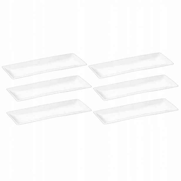 Talíř hranatý na sushi 30,5x12 cm Wilmax Porcelana 6 ks