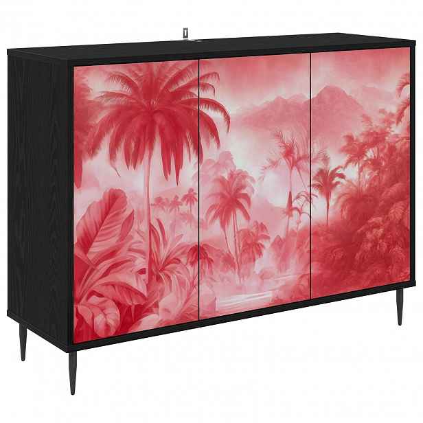 vidaXL Servírovací skříň AACHEN Černý dub 102 x 33 x 76 cm
