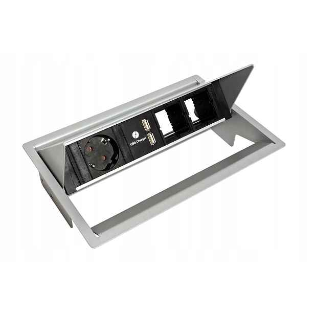 Bachmann Systém Coneo, box,rám,4 moduly,1x zás. DE,zdroj(2x Usb), 2x volné