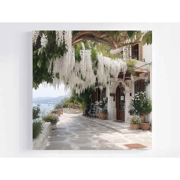 Obraz Na Plátně Canvas Krajina Řecko Lefkada Moře Hotel Květiny 50x50