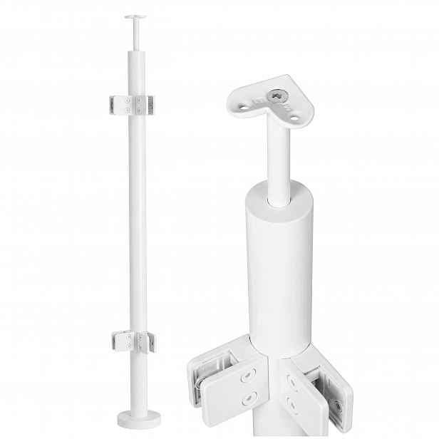 Rohový sloupek skleněného zábradlí 110 cm kulatý o průměru 42 mm Bílý Loft