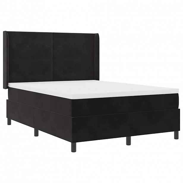 vidaXL Postel s boxspringem s LED pásky Černá 160 x 200 cm samet