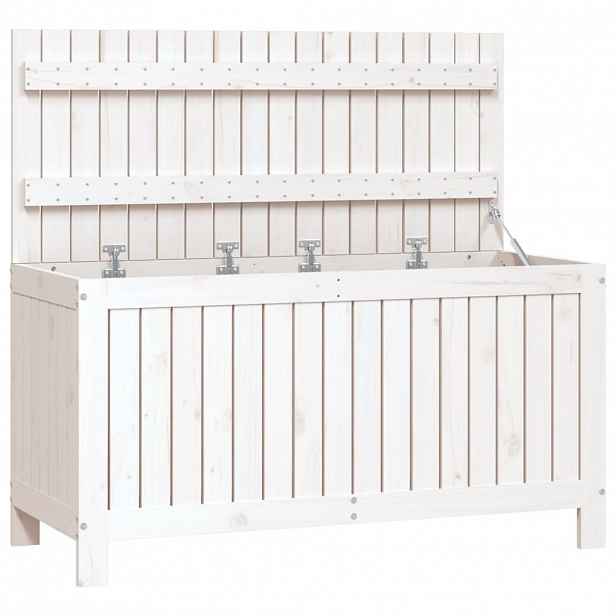 vidaXL Zahradní úložný box bílý 115 x 49 x 60 cm masivní borové dřevo