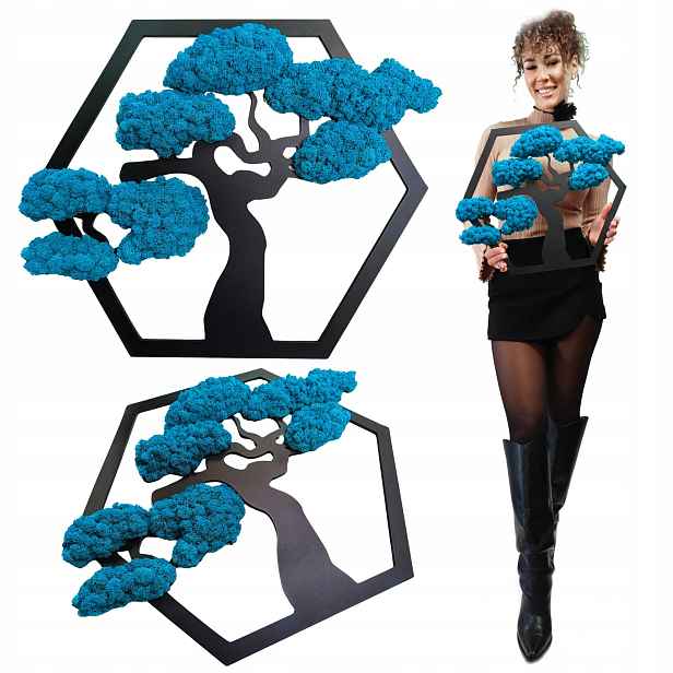 Strom štěstí z mechu živý Obraz Z Mechu Mech Chrobotek bonsai 50x41 cm