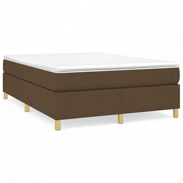 vidaXL Rám postele s boxspringem tmavě hnědý 140 x 190 cm textil