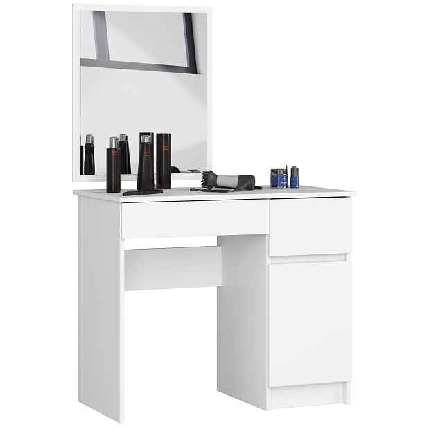 Ak furniture Kosmetický stolek se zrcadlem P-2 II 90x50 cm bílý pravý