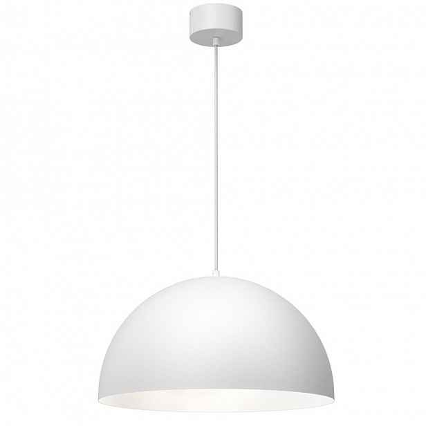 Bílá kovová závěsná lampa Single 3002 od společnosti Luminex