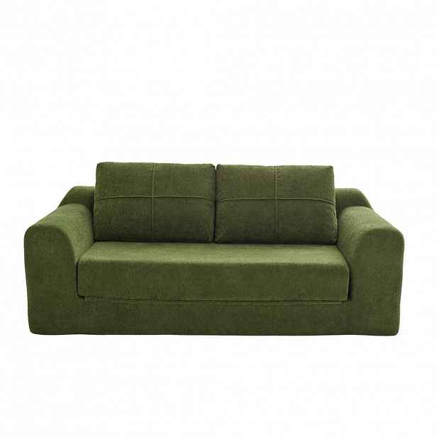 Modfu ROZKLÁDACÍ podlahová pohovka z tkaniny 179x95x79 cm armádně zelená 2 v 1 pro sezení i spaní