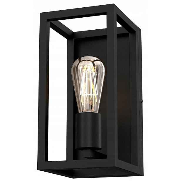 Nástěnná lampa Loft Industriální klec Nástěnné svítidlo Frame Černá 1xE27