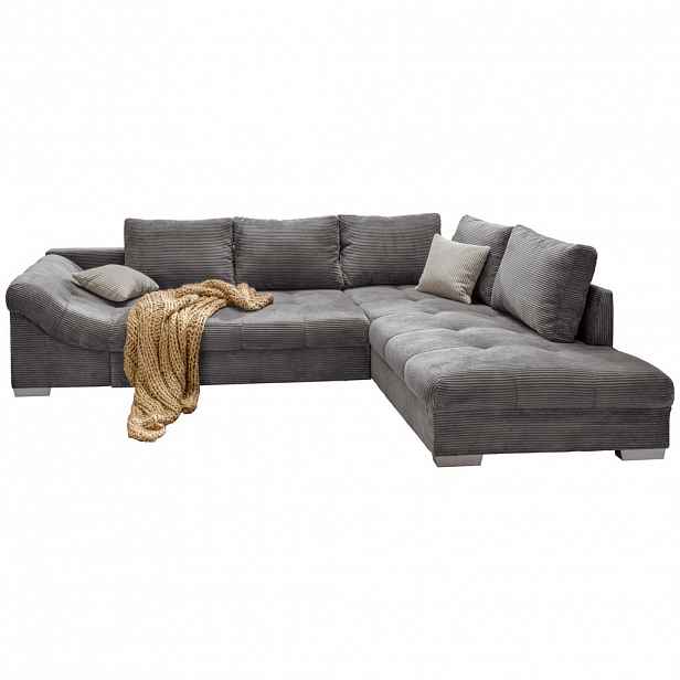 P & B ROHOVÁ SEDAČKA, textil, šedá