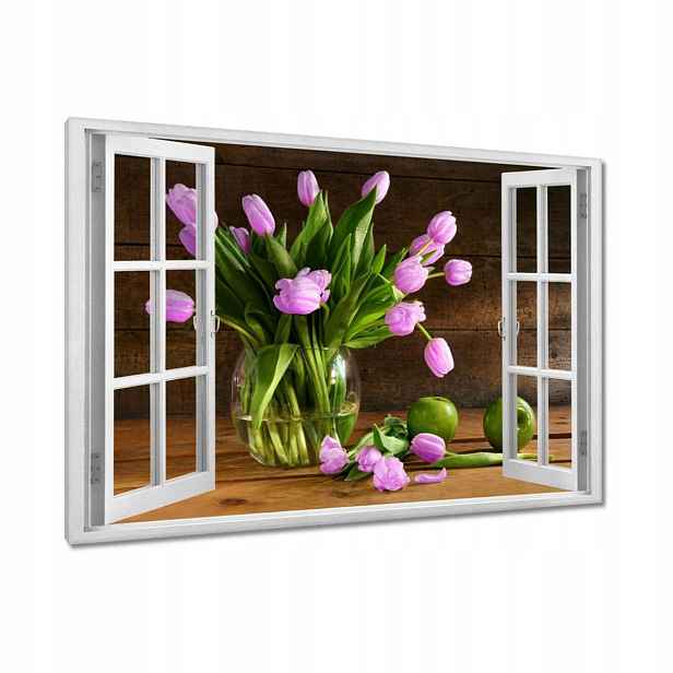 Obrazy 90x60 Fialové tulipány